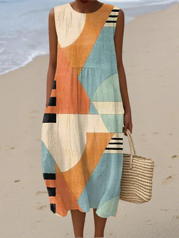 Iris Geometric Midi Dress