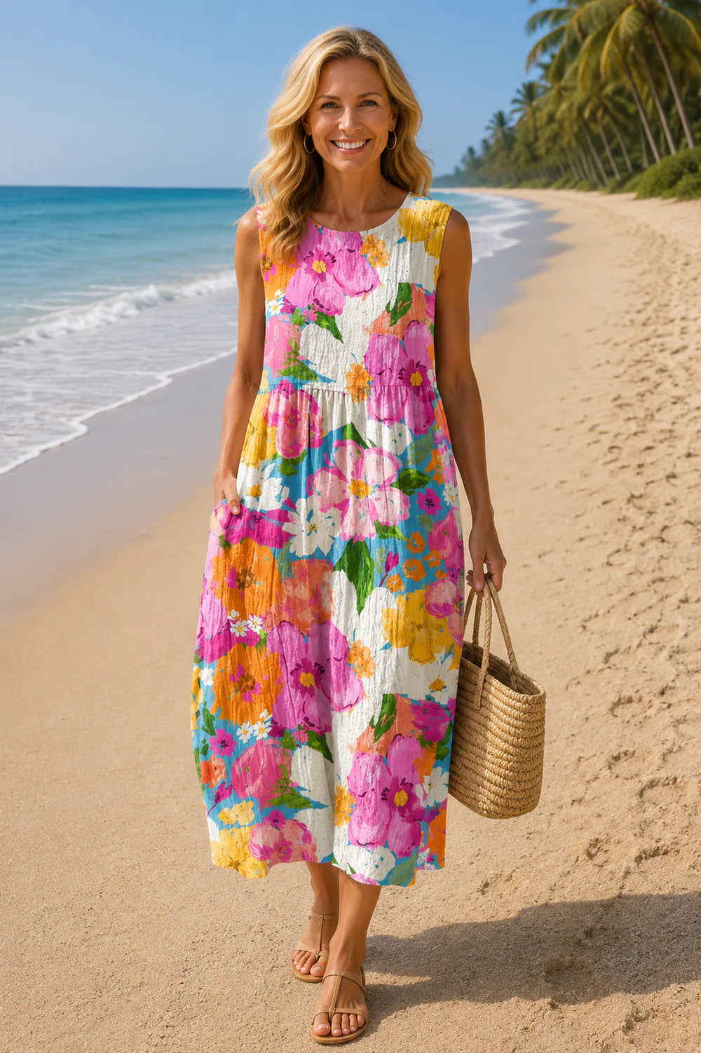 Eden Vibrant Floral Midi Dress