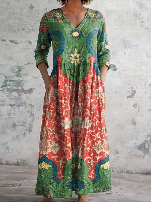 Margie - Vintage Floral Print Dress