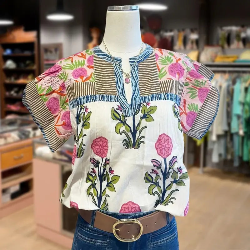 Elouisa | Women Soft Vintage Mixed Floral Top