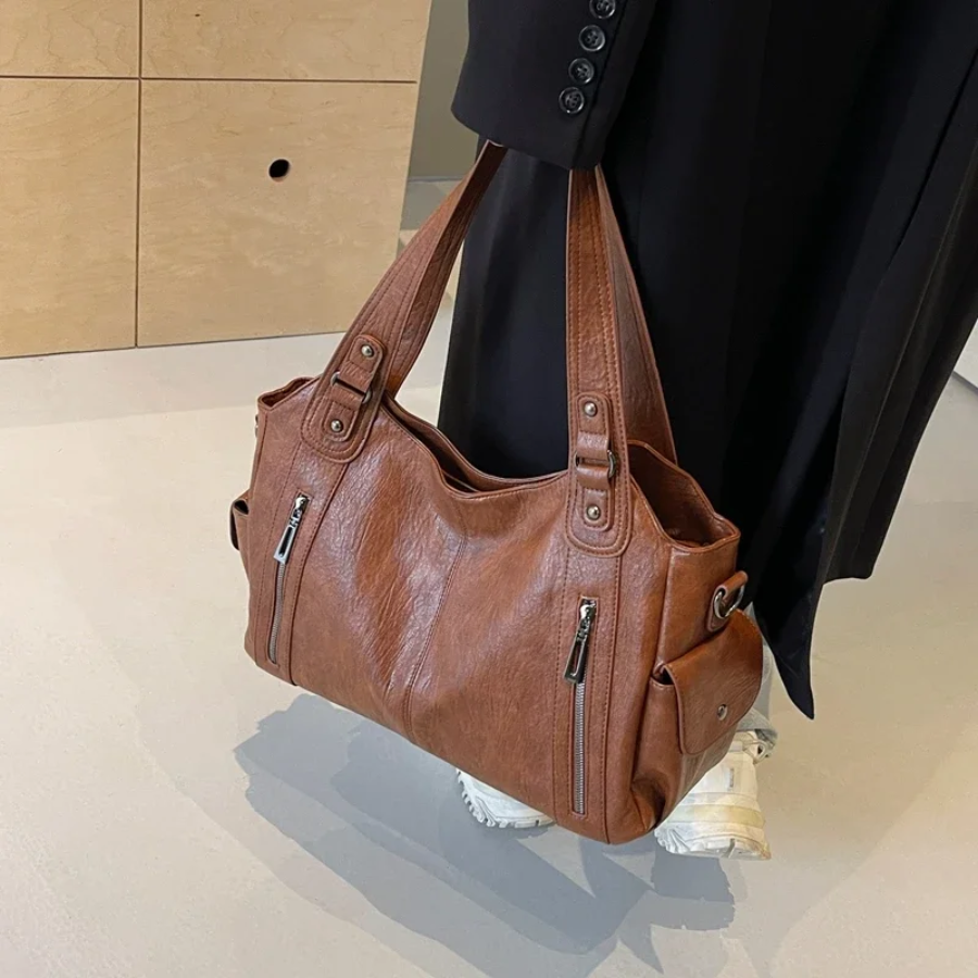Uma | Dual Zipper Large Capacity Shoulder Bag