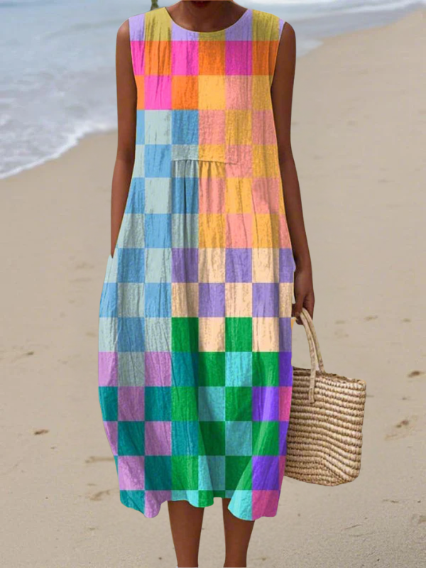 Kate Checkered Midi Dress