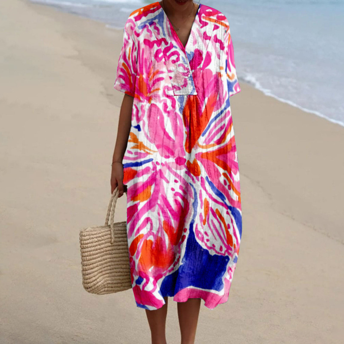Amara Vibrant Tie-Dye Summer Dress