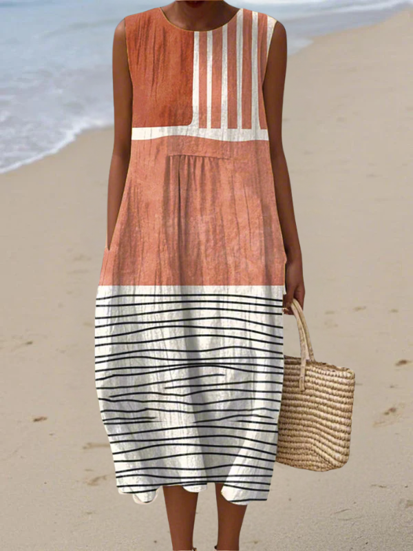 Valerie Striped Midi Dress