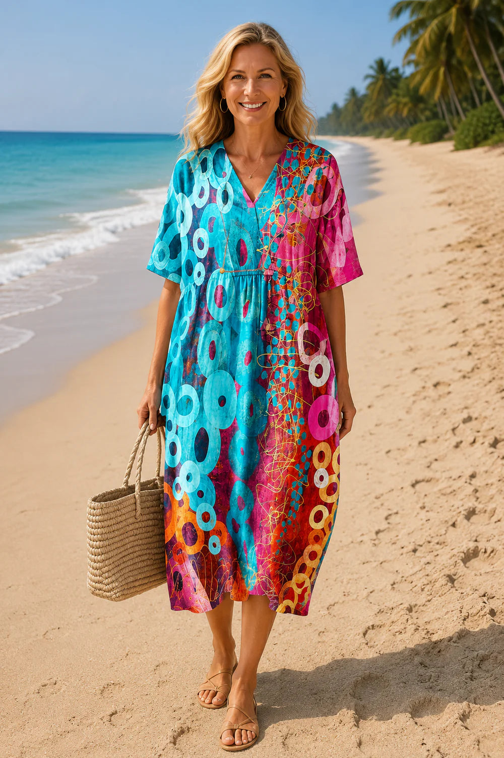 Amara Vibrant Tie-Dye Summer Dress