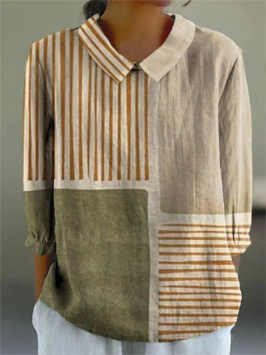 Keilani Stripe Patchwork Blouse